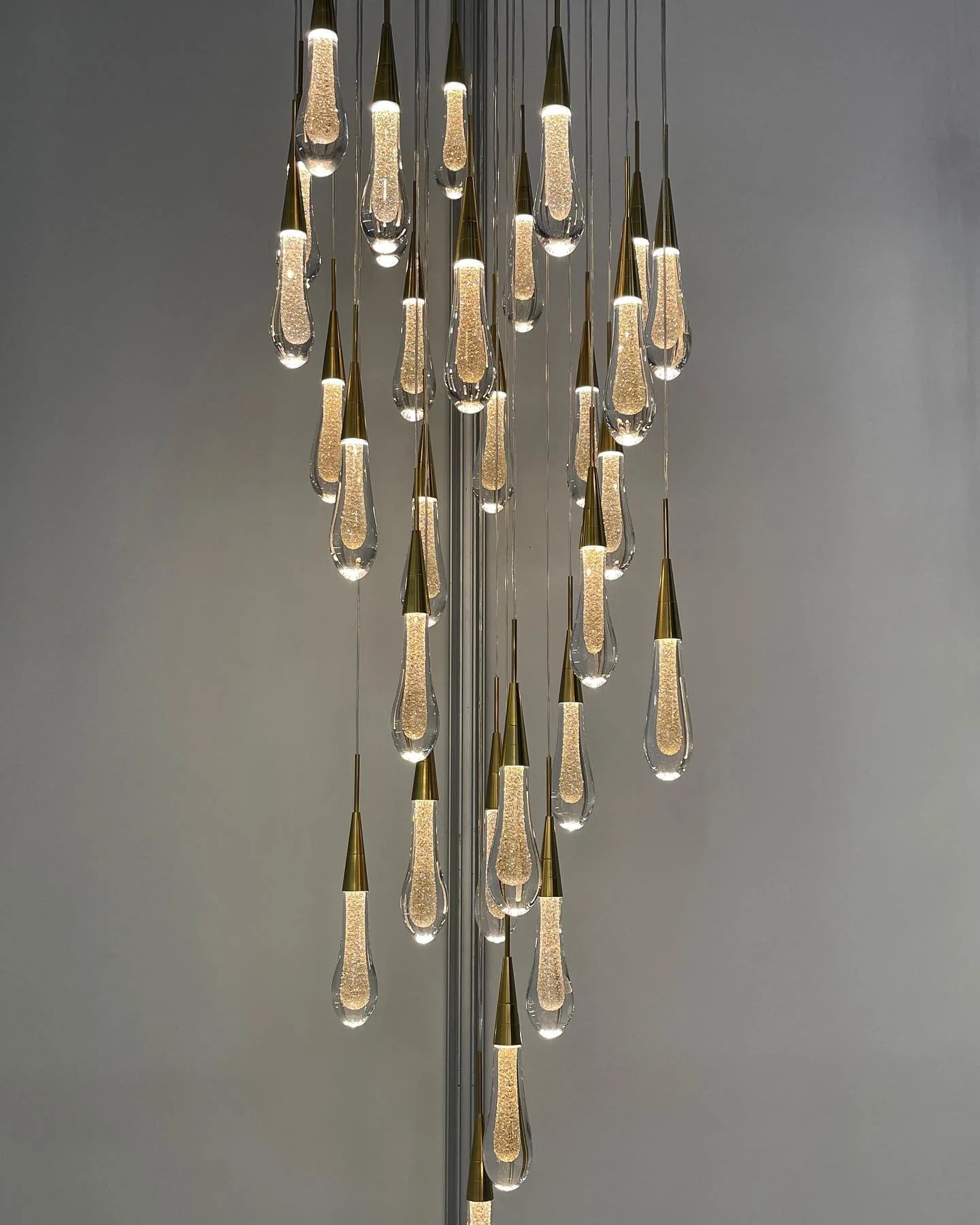 Modern Cascade Raindrop Round Spiral Crystal Chandelier for Staircase/Foyer - Image 13