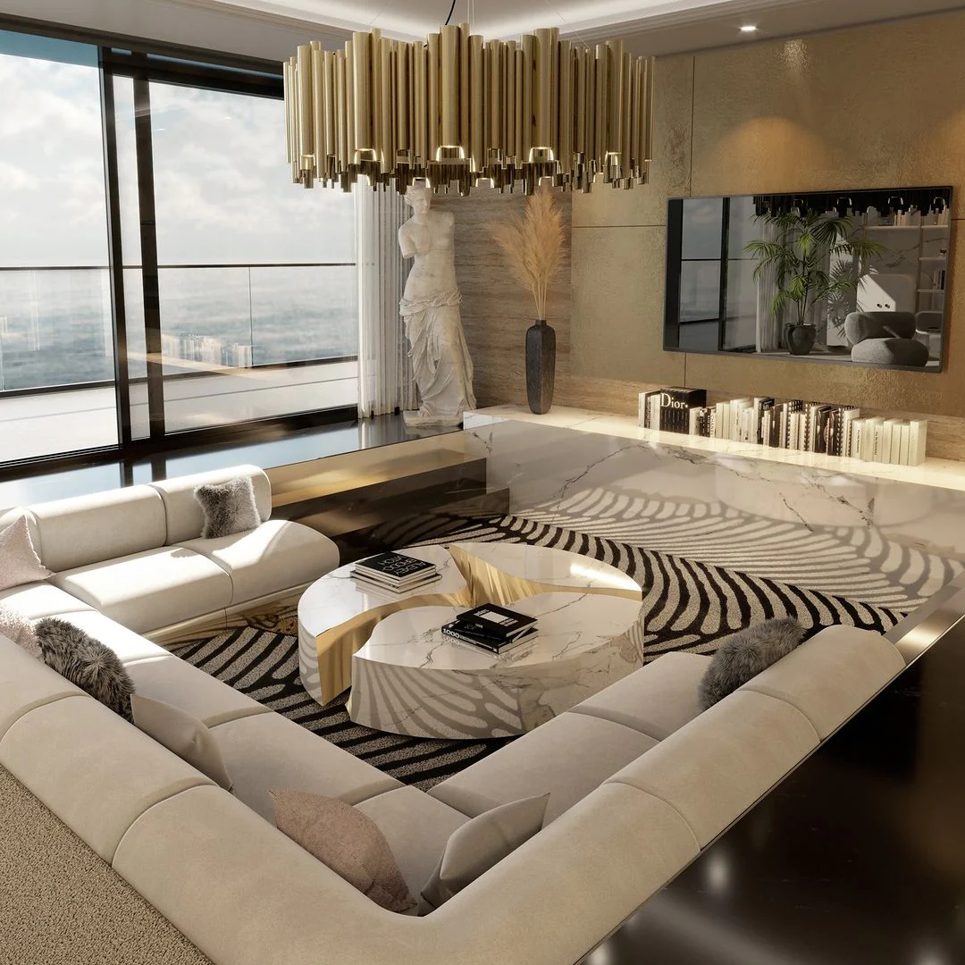 Modern Classic Round Fashion Gold Tube Pendant Chandelier for Living/Dining Room - Image 2