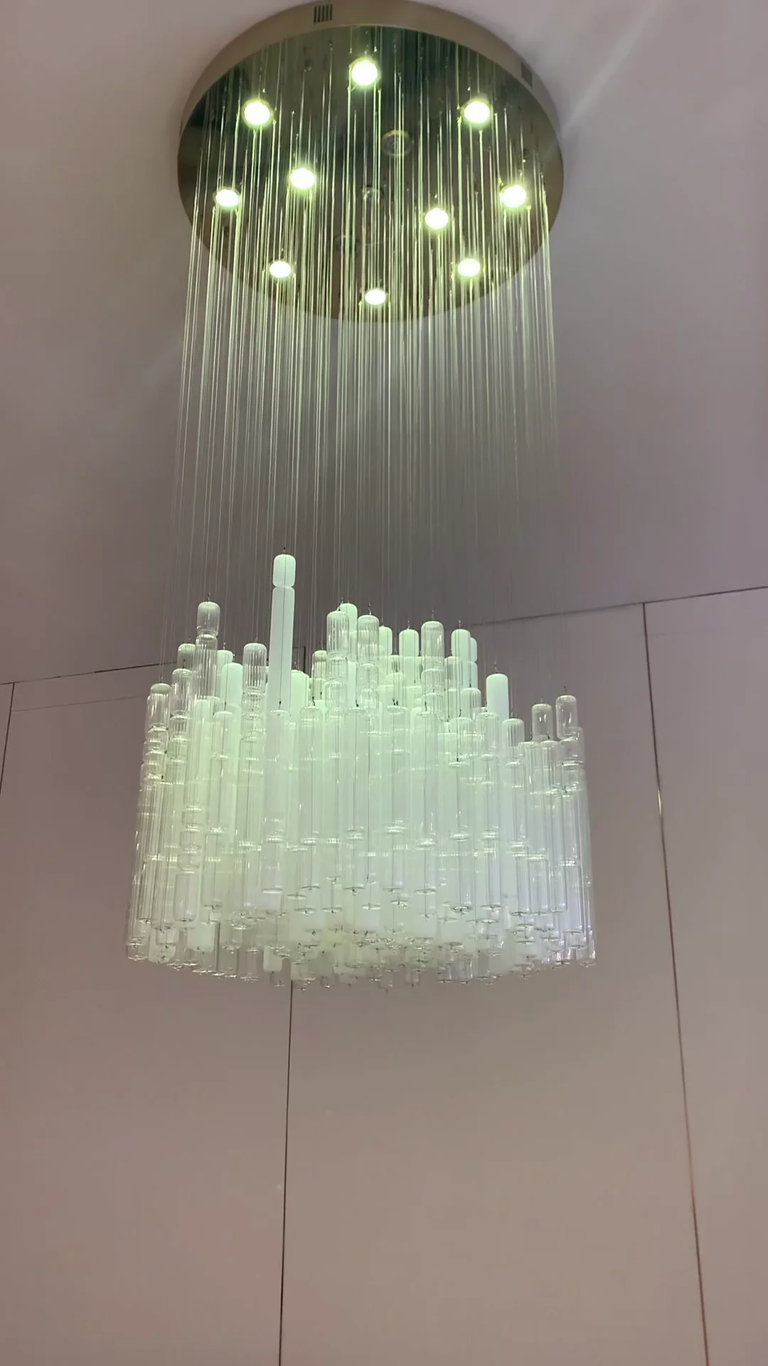 Modern Creative Art Design White&Transparent Tube  Chandelier for Staircase/Foyer/Living Room - Image 7