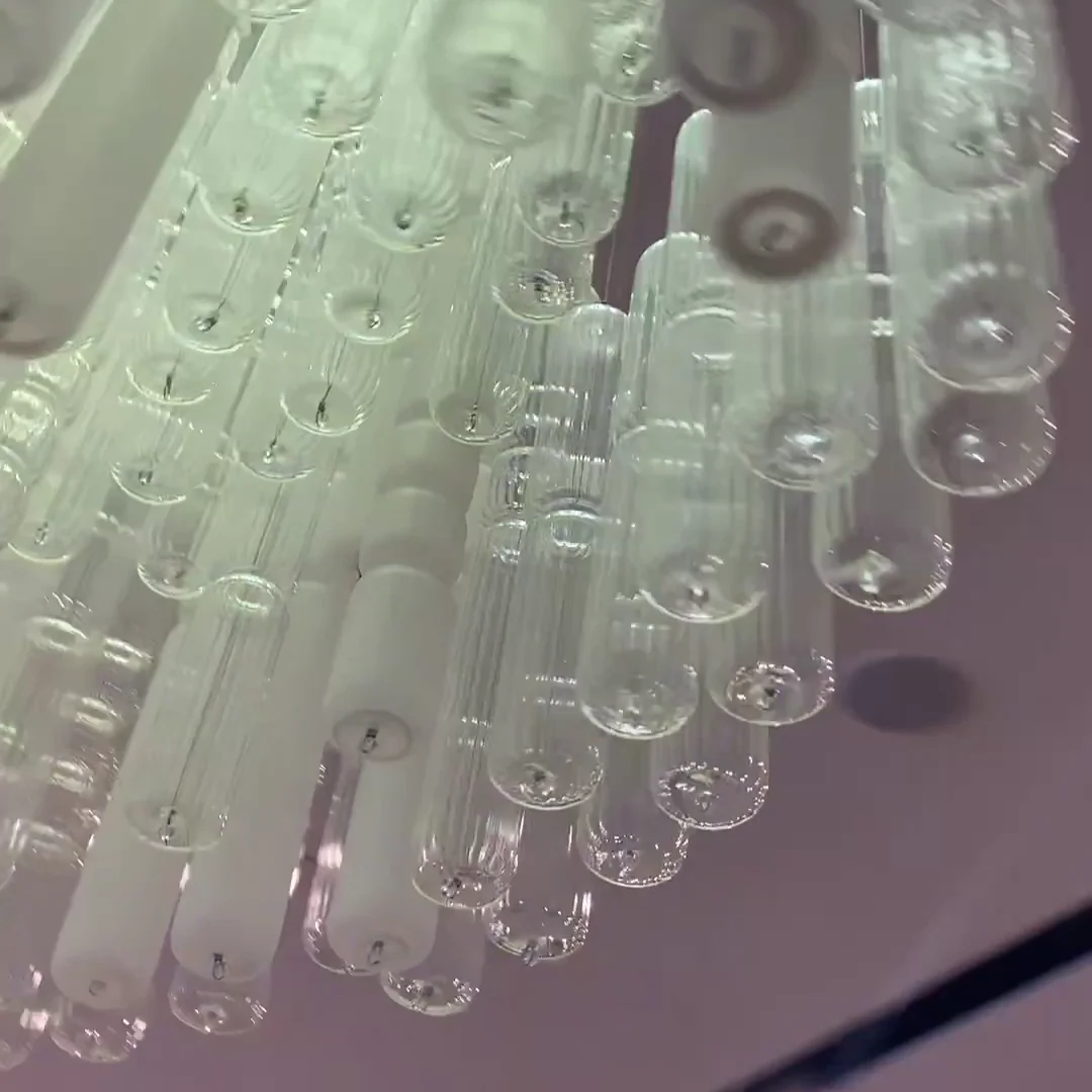 Modern Creative Art Design White&Transparent Tube  Chandelier for Staircase/Foyer/Living Room - Image 8