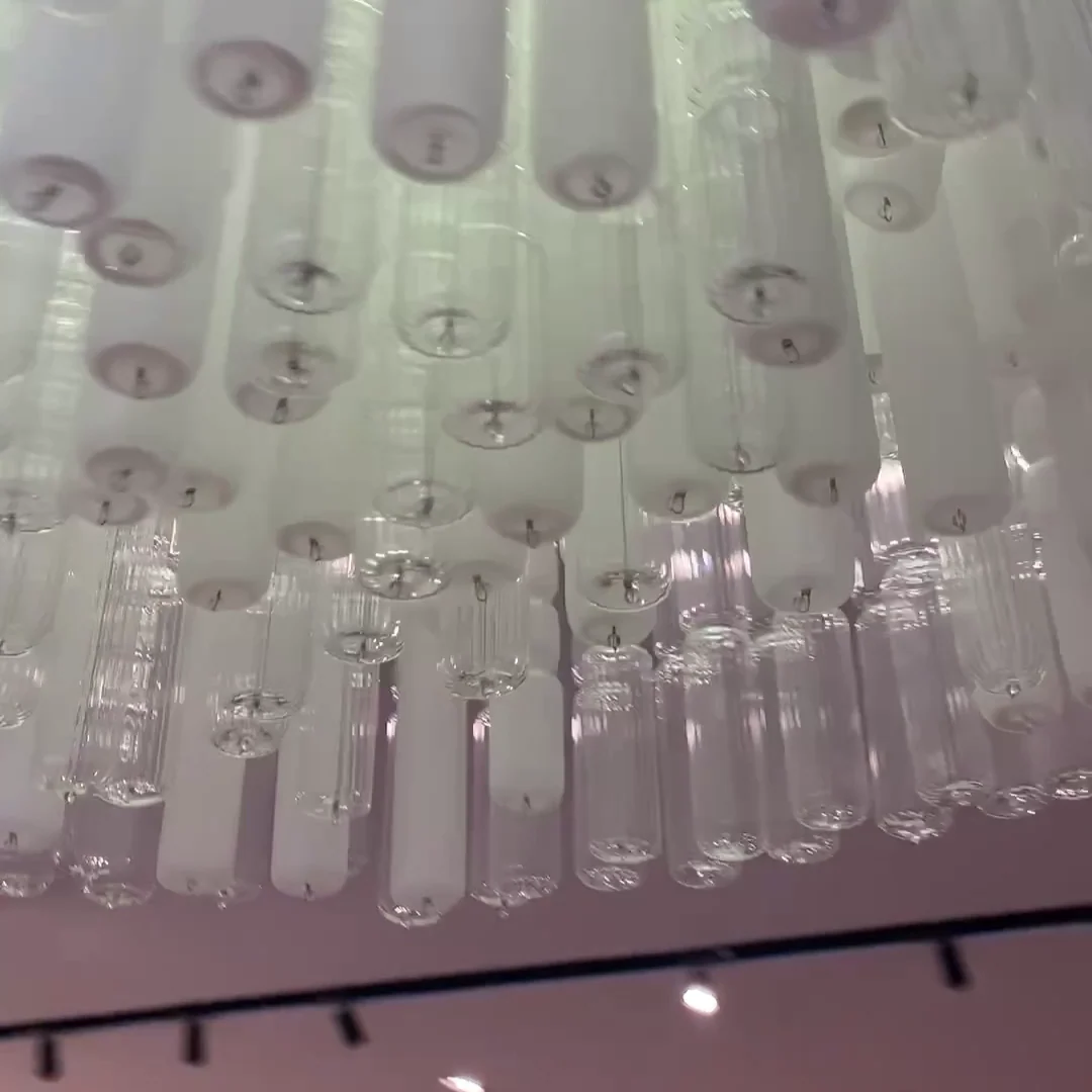 Modern Creative Art Design White&Transparent Tube  Chandelier for Staircase/Foyer/Living Room - Image 9