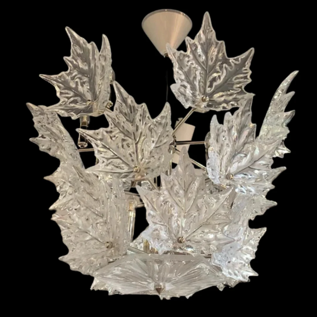 Modern Creative Clear Crystal Maple Leaf Chandelier for Living Room/Bedroom - Image 2