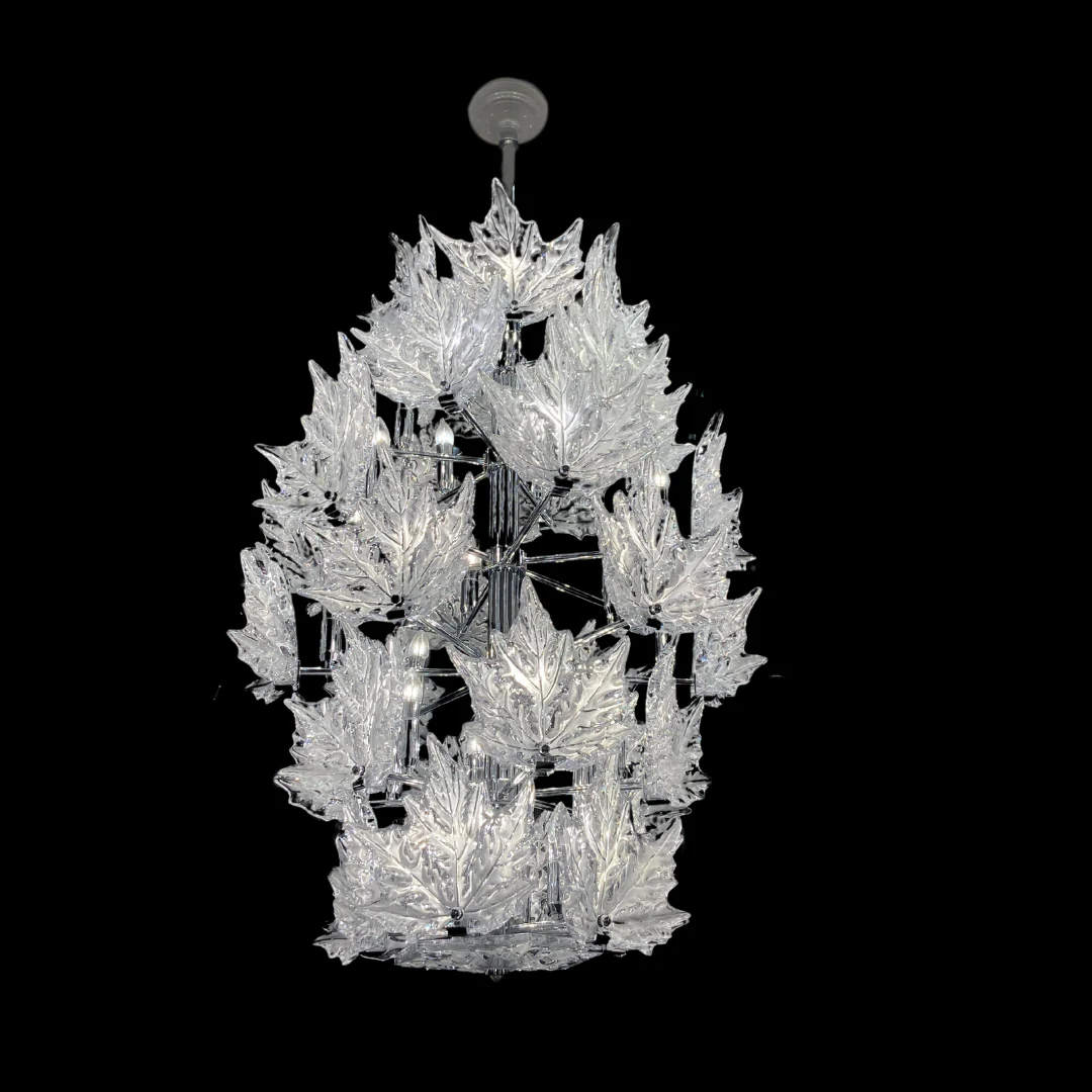 Modern Creative Clear Crystal Maple Leaf Chandelier for Living Room/Bedroom - Image 3