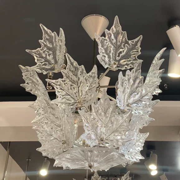 Modern Creative Clear Crystal Maple Leaf Chandelier for Living Room/Bedroom - Image 4