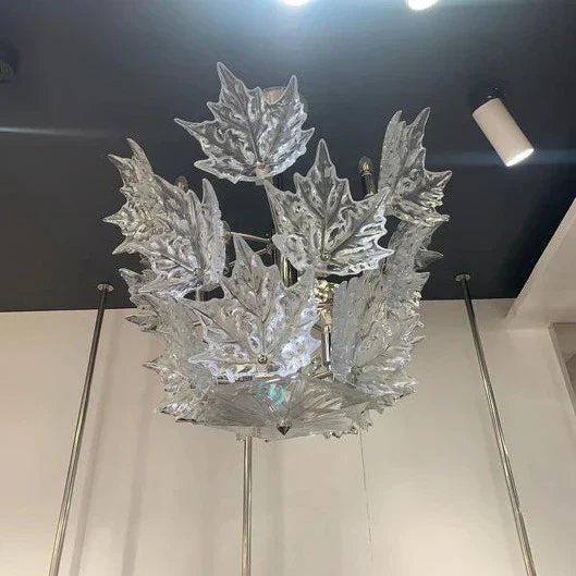 Modern Creative Clear Crystal Maple Leaf Chandelier for Living Room/Bedroom - Image 5