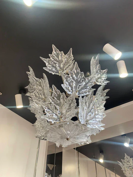 Modern Creative Clear Crystal Maple Leaf Chandelier for Living Room/Bedroom - Image 6