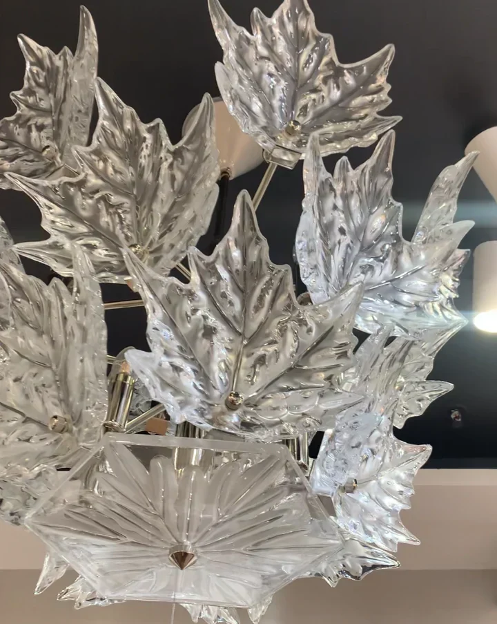 Modern Creative Clear Crystal Maple Leaf Chandelier for Living Room/Bedroom - Image 7