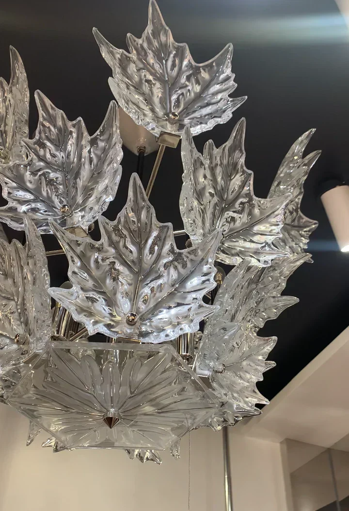 Modern Creative Clear Crystal Maple Leaf Chandelier for Living Room/Bedroom - Image 8