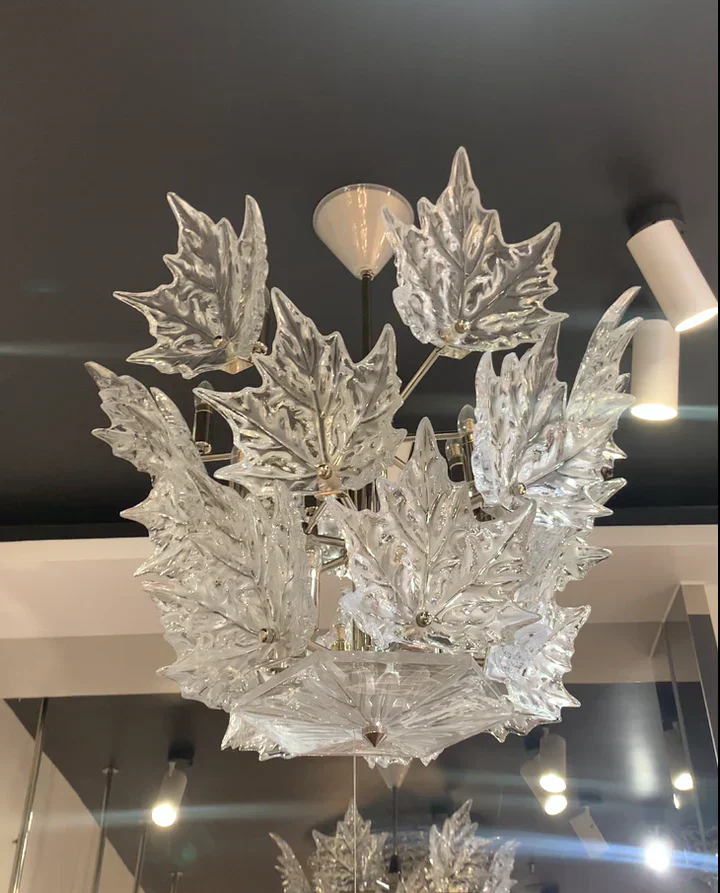 Modern Creative Clear Crystal Maple Leaf Chandelier for Living Room/Bedroom - Image 9