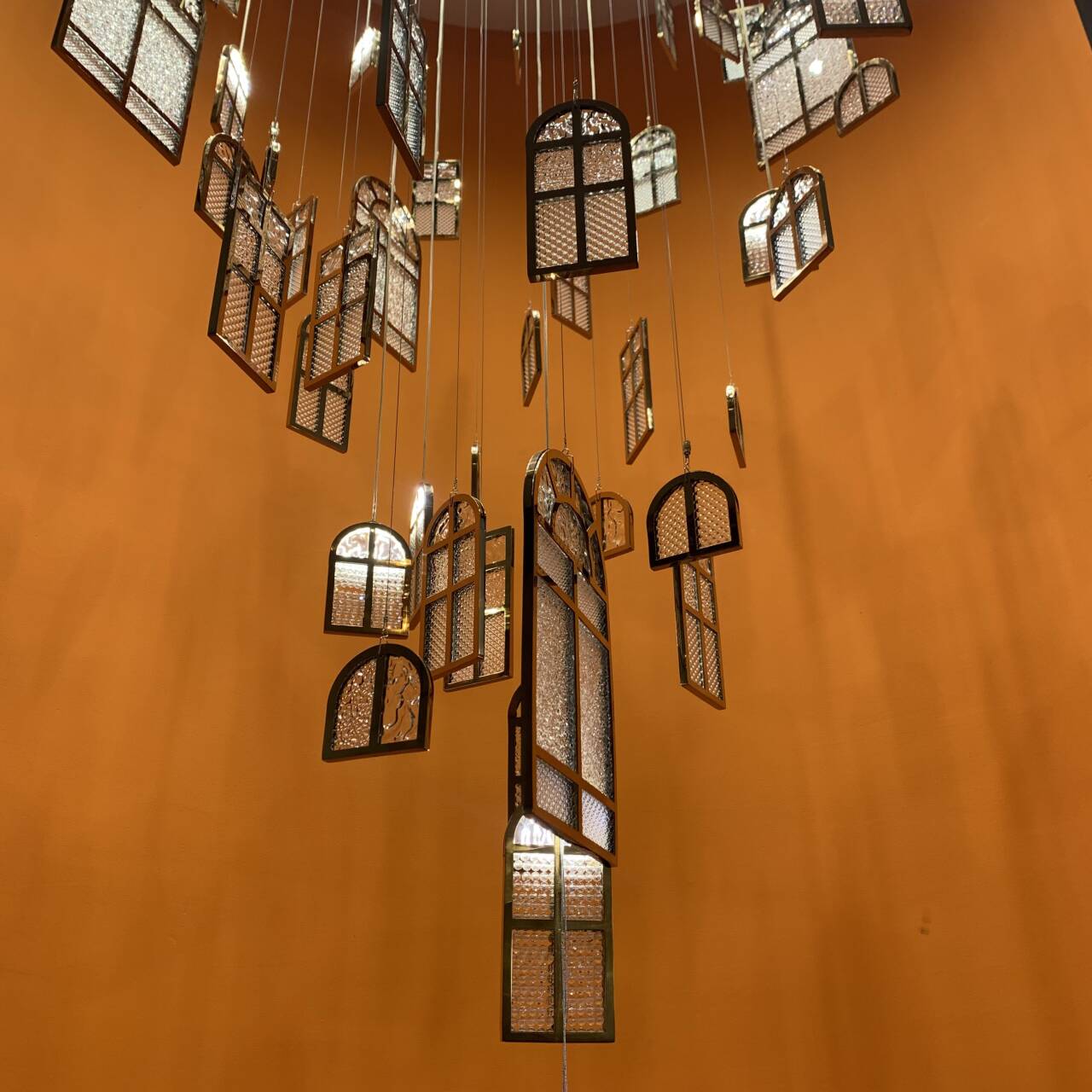 Modern Creative Round Floating Glass Windows Chandelier for Living Room/Hotel/Restaurant - Image 2