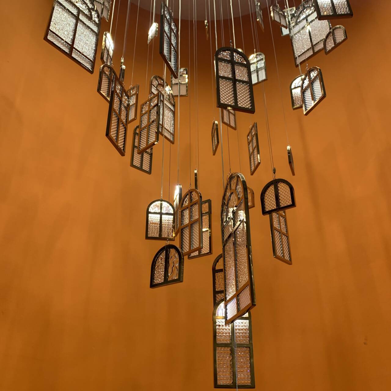 Modern Creative Round Floating Glass Windows Chandelier for Living Room/Hotel/Restaurant - Image 3