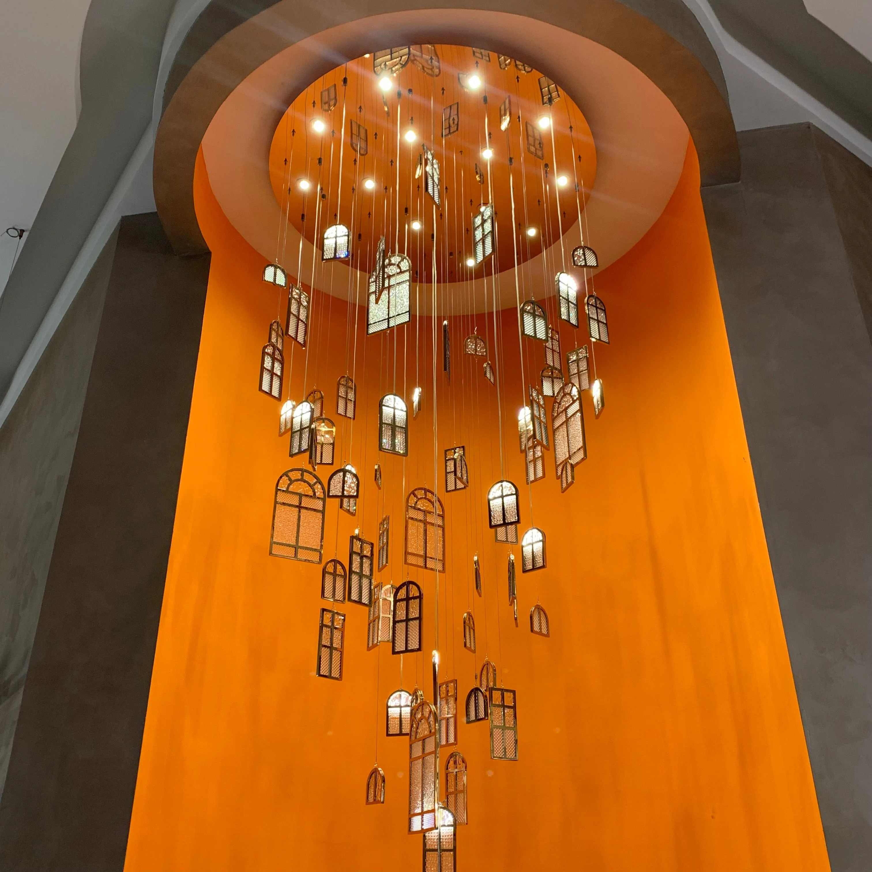 Modern Creative Round Floating Glass Windows Chandelier for Living Room/Hotel/Restaurant - Image 4