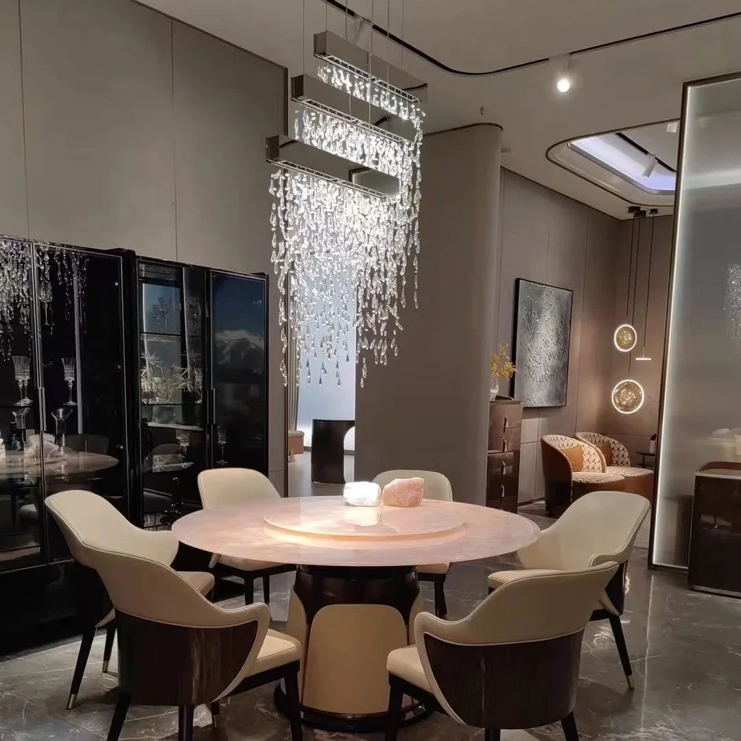 Modern Creative Waterfall Tassel Crystal Chandelier for Dining Room/Kitchen Island - Image 11