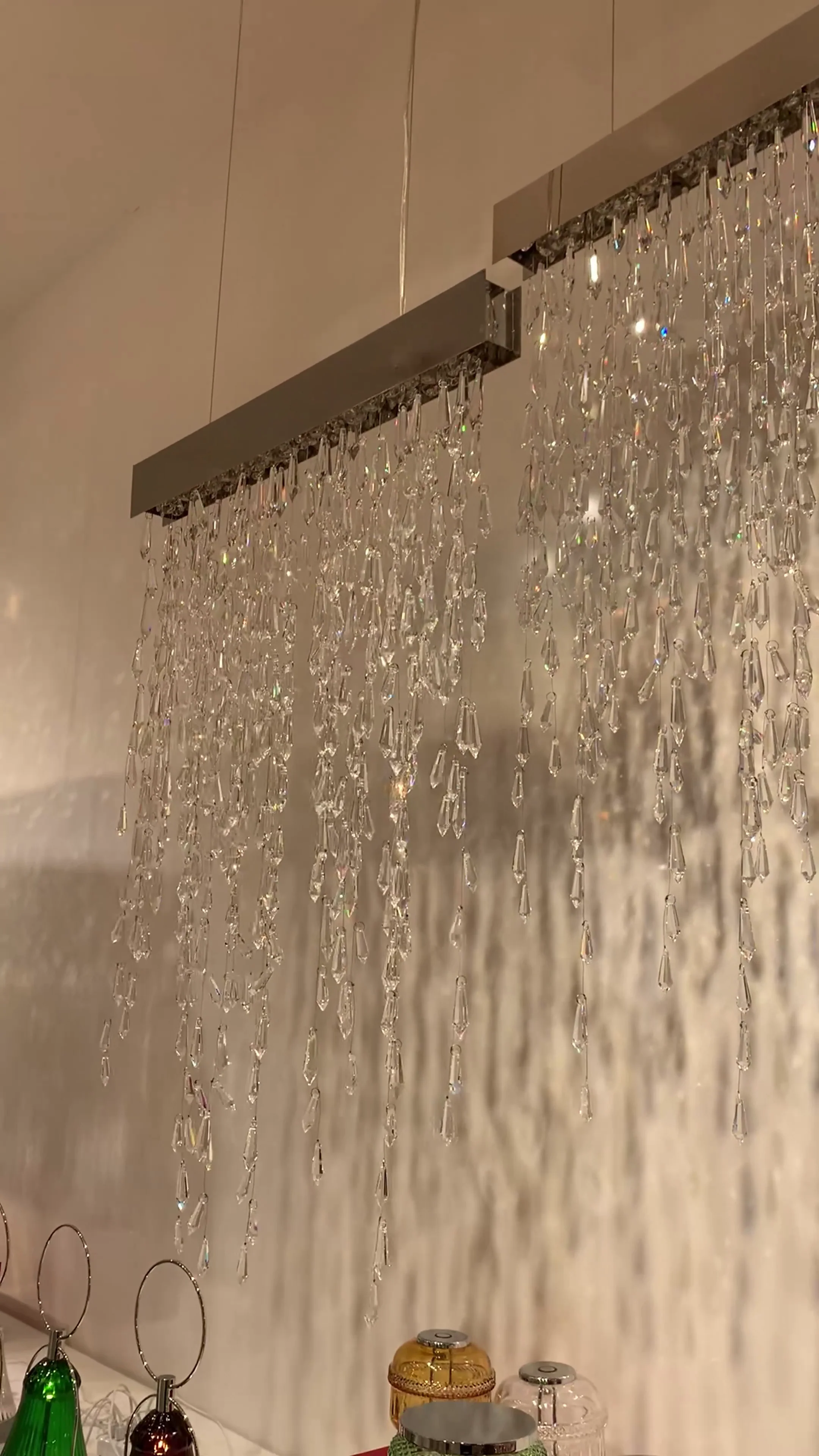 Modern Creative Waterfall Tassel Crystal Chandelier for Dining Room/Kitchen Island - Image 3