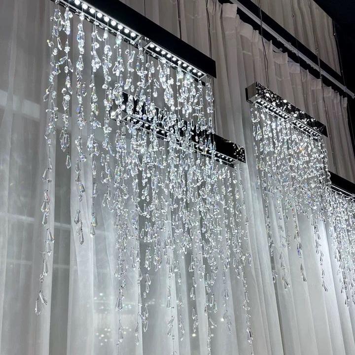 Modern Creative Waterfall Tassel Crystal Chandelier for Dining Room/Kitchen Island - Image 5