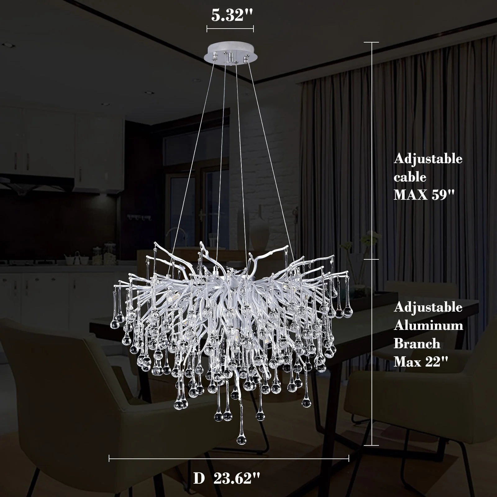 Doris Crystal Branch Chandelier - Image 13