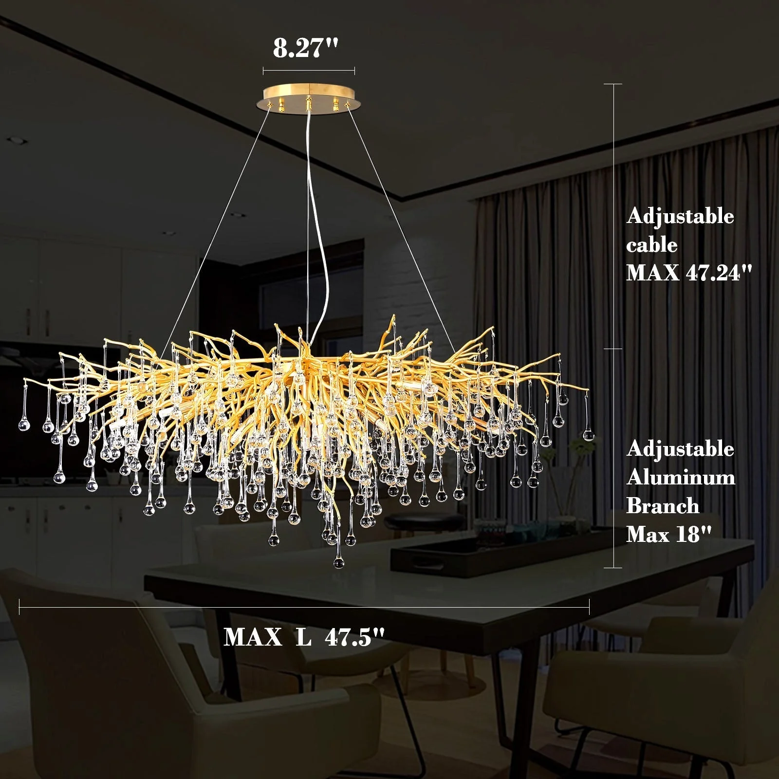 Doris Crystal Branch Chandelier - Image 4
