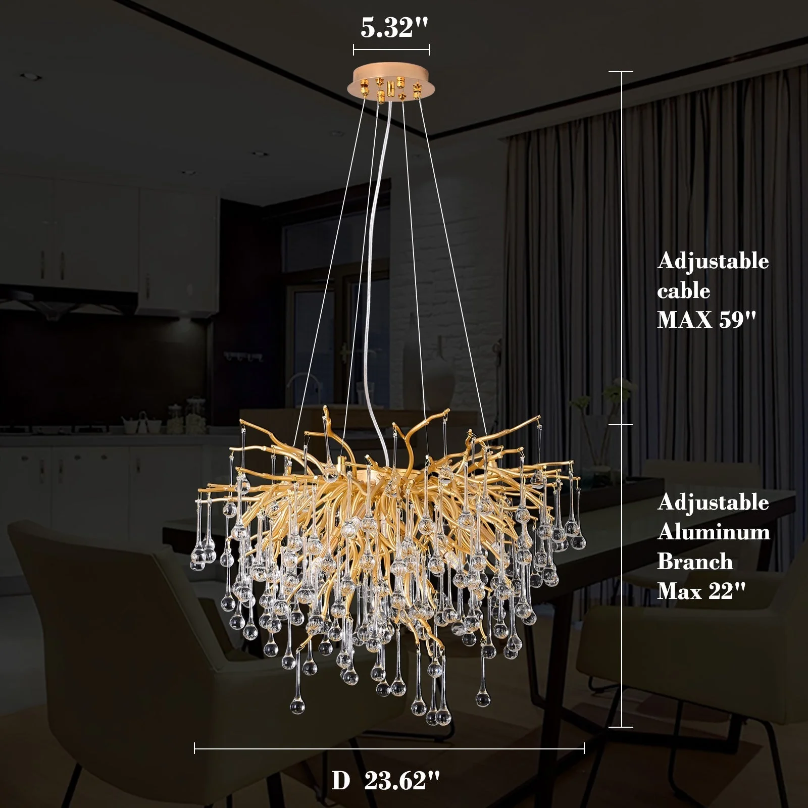 Doris Crystal Branch Chandelier - Image 6