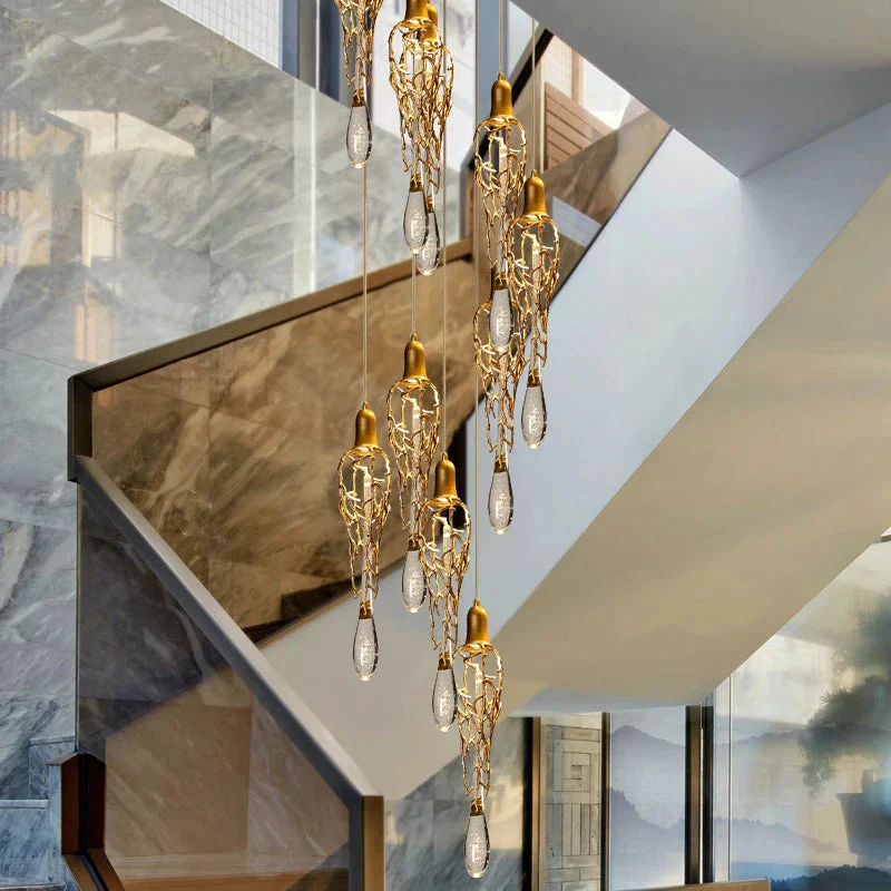 Stairwell Branch Strata Crystal Spiral Chandelier - Image 4