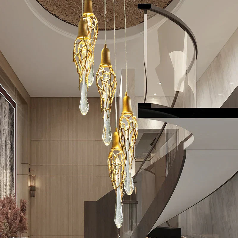Stairwell Branch Strata Crystal Spiral Chandelier - Image 5