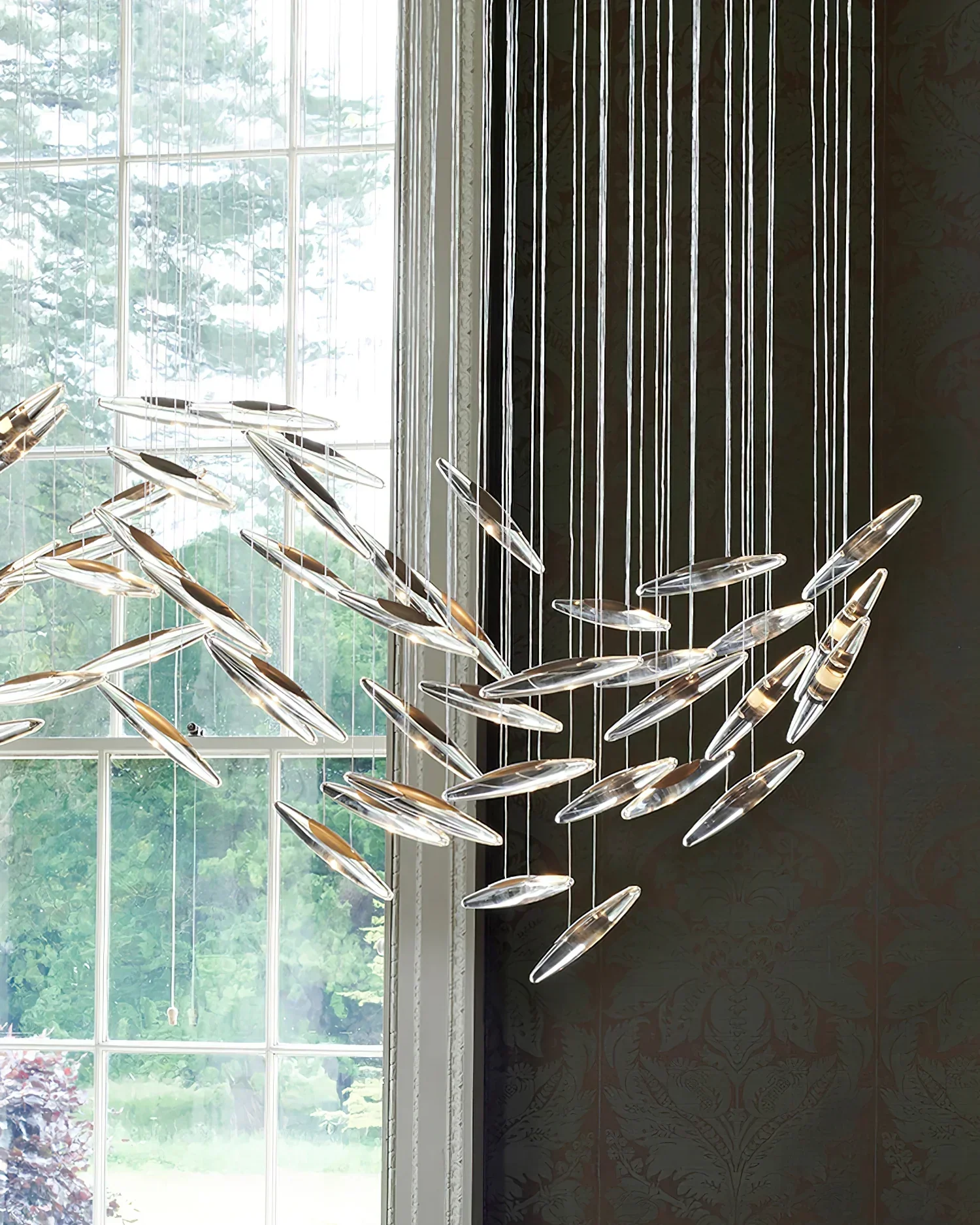 Modern Crystal Whispers LED Floating Light Fixture Artistic Chandelier for Hall - Image 5