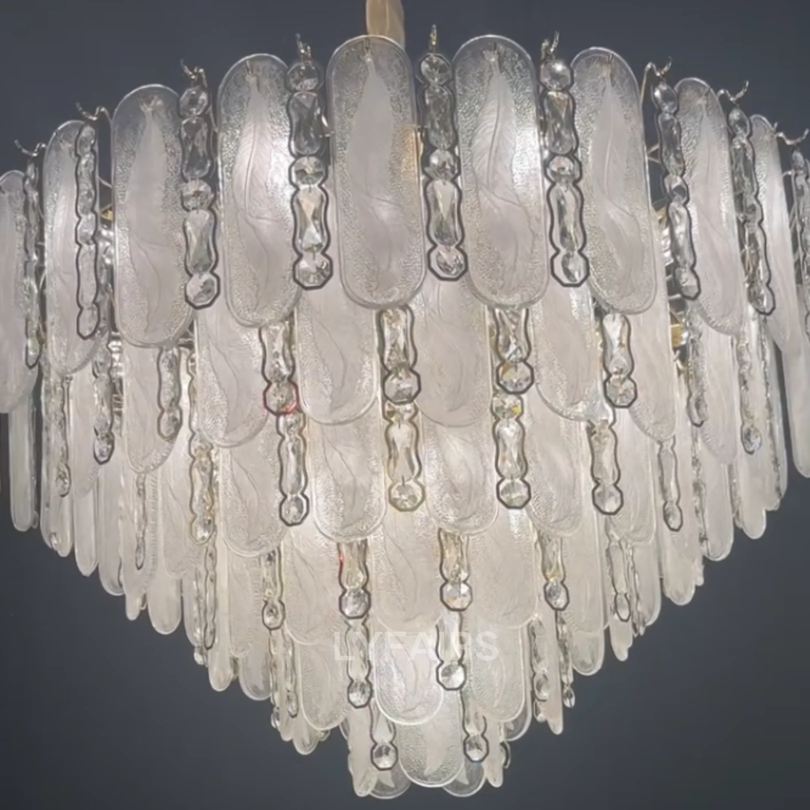 Modern Feather Crystal Chandelier in Chrome/Gold Finish for High/Low-ceiling - Image 5