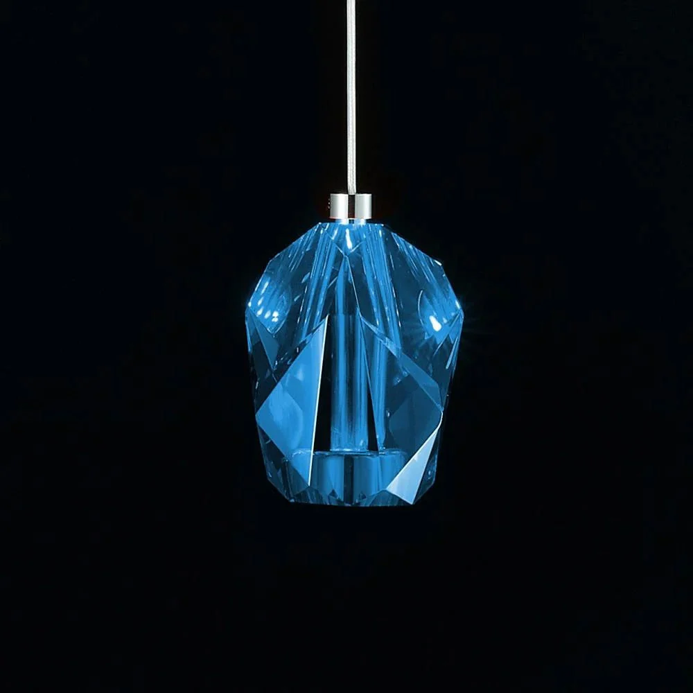 Modern Floating Clear/Blue/Amber Irregular Crystal Chandelier for High-ceiling - Image 6