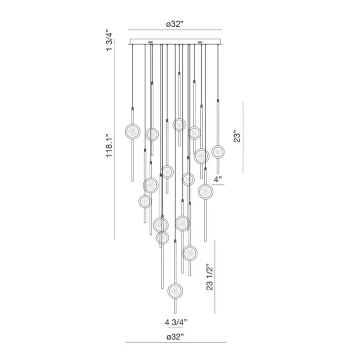 Modern Floating Galss Ball Brass Chandelier for High-ceiling - Image 6