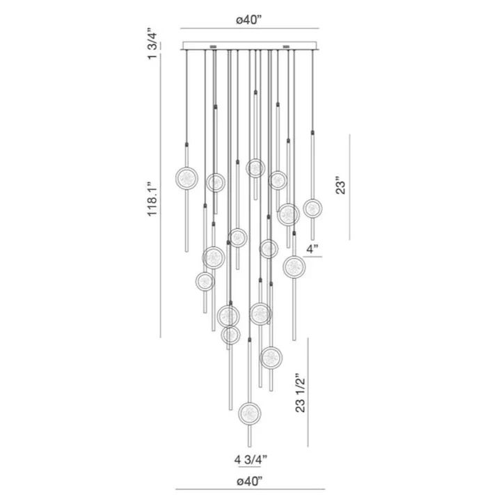 Modern Floating Galss Ball Brass Chandelier for High-ceiling - Image 7