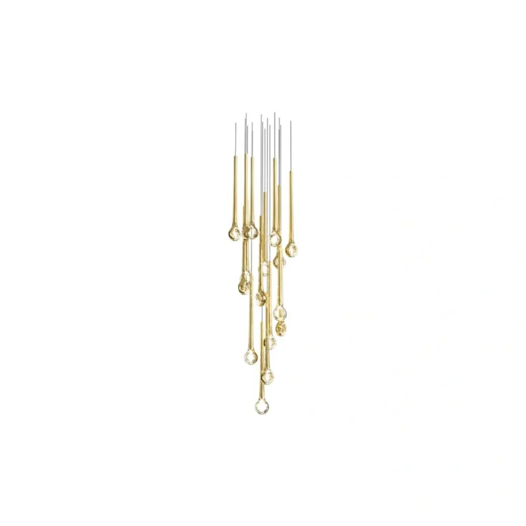 Modern Floating Long Gold Pendant Celing Chandelier for Living Room/High-ceiling - Image 10