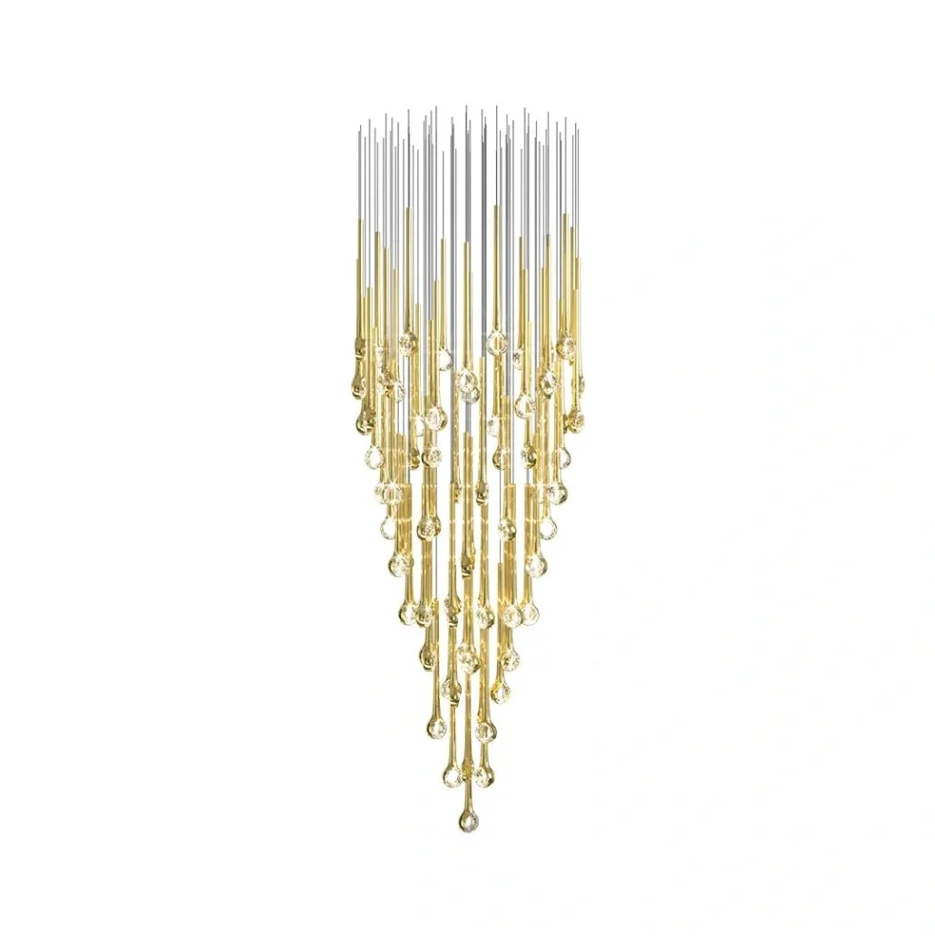 Modern Floating Long Gold Pendant Celing Chandelier for Living Room/High-ceiling - Image 11
