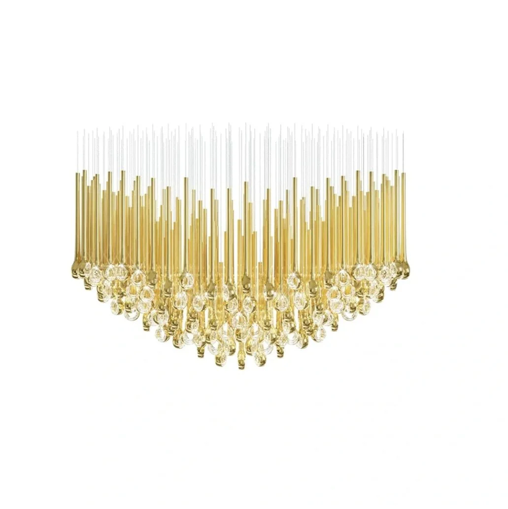 Modern Floating Long Gold Pendant Celing Chandelier for Living Room/High-ceiling - Image 12