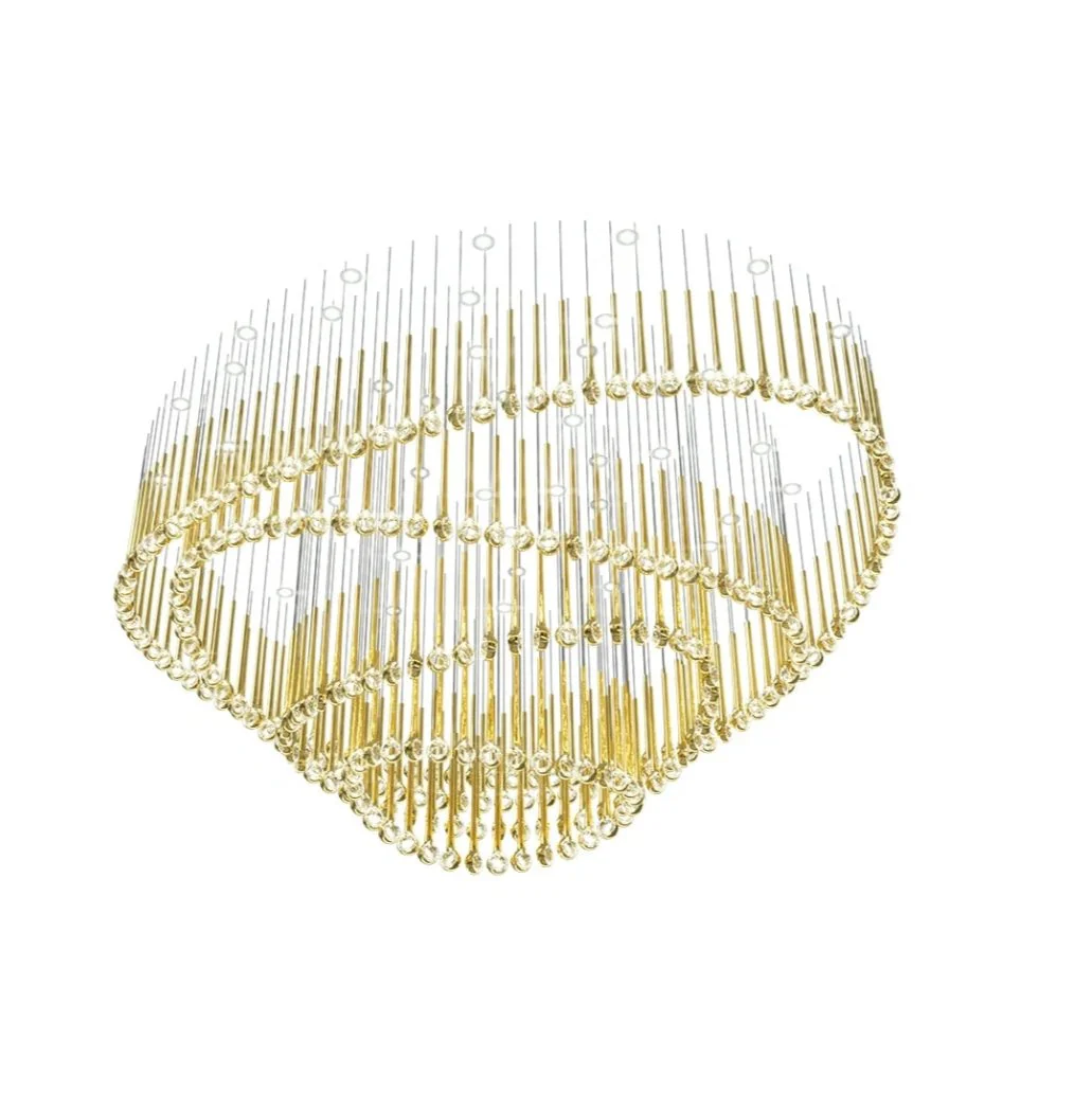 Modern Floating Long Gold Pendant Celing Chandelier for Living Room/High-ceiling - Image 13