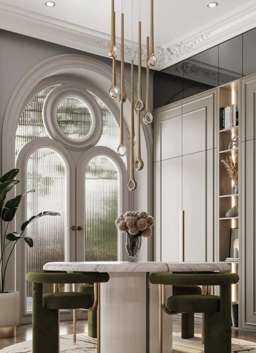 Modern Floating Long Gold Pendant Celing Chandelier for Living Room/High-ceiling - Image 3