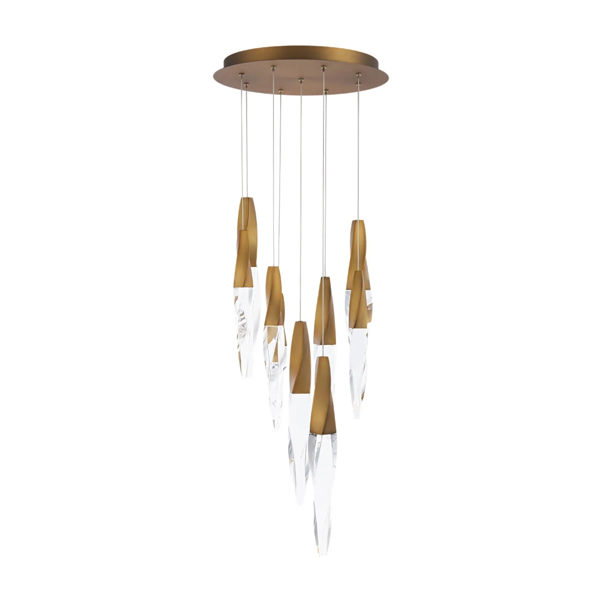 Modern Floating Spiral Crystal Chandelier for High-ceiling - Image 5