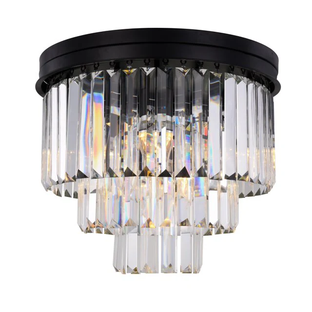 Modern Tiered Flush Mount Crystal Chandelier - Image 5