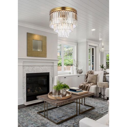 Modern Tiered Flush Mount Crystal Chandelier - Image 6
