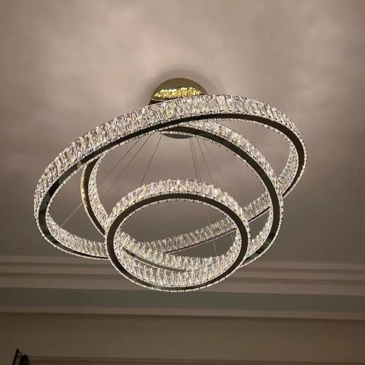 Modern Front Entryway Chandelier 3/4/5/6/7 Rings Crystal Gold/ Chrome Finish Ceiling Lamp - Image 10