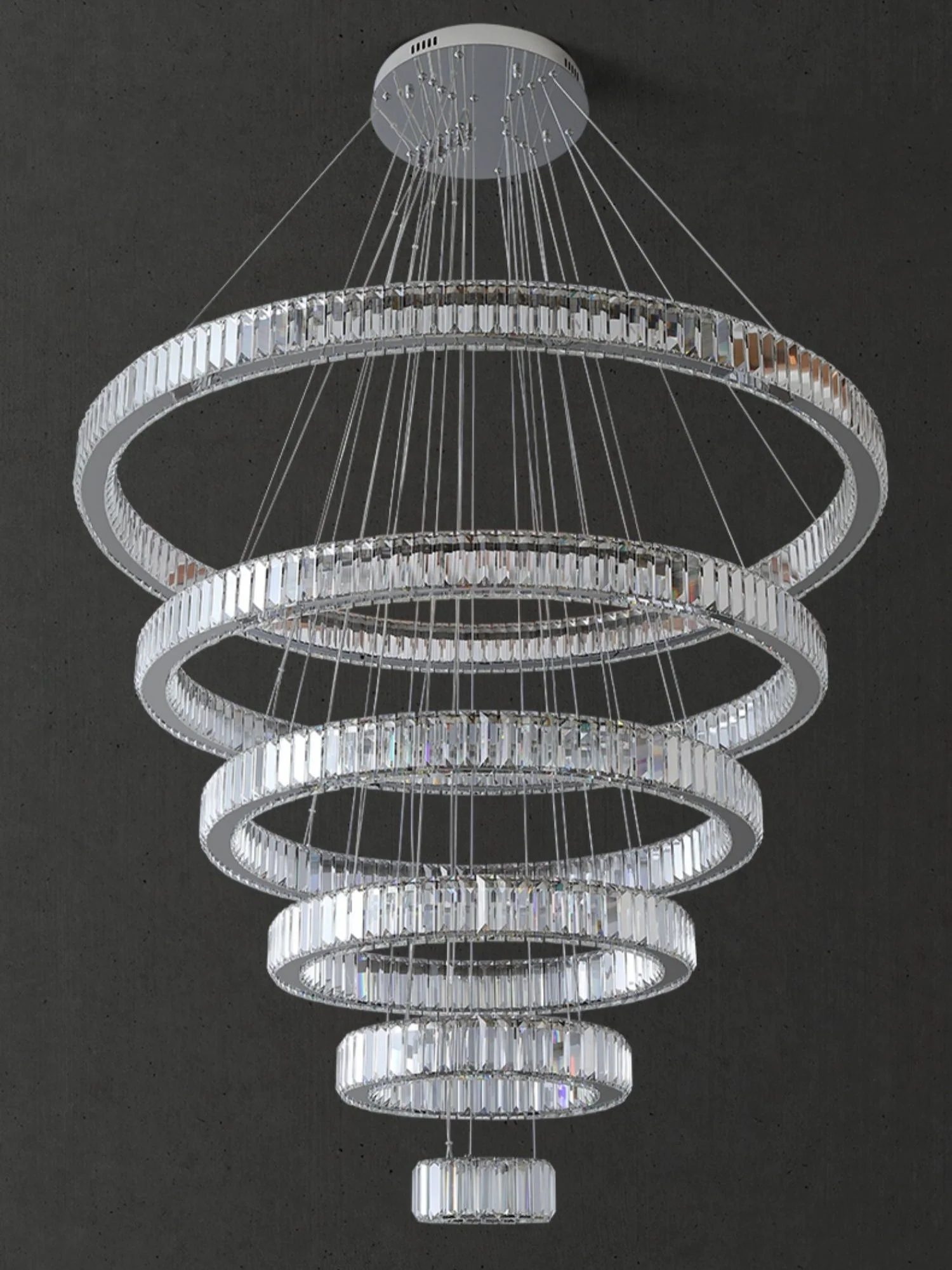 Modern Front Entryway Chandelier 3/4/5/6/7 Rings Crystal Gold/ Chrome Finish Ceiling Lamp - Image 14