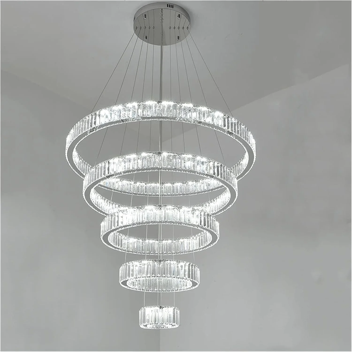 Modern Front Entryway Chandelier 3/4/5/6/7 Rings Crystal Gold/ Chrome Finish Ceiling Lamp - Image 15