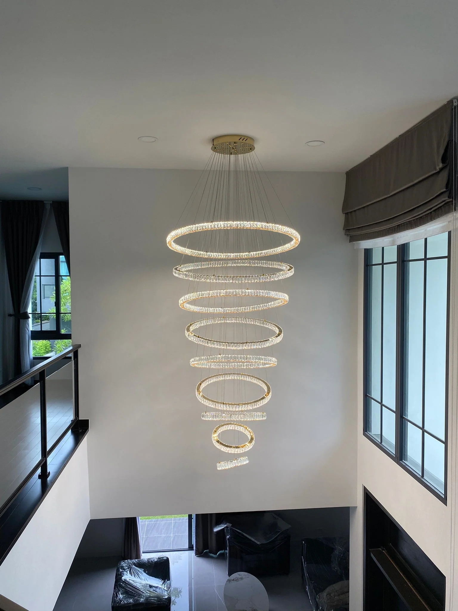 Modern Front Entryway Chandelier 3/4/5/6/7 Rings Crystal Gold/ Chrome Finish Ceiling Lamp - Image 19