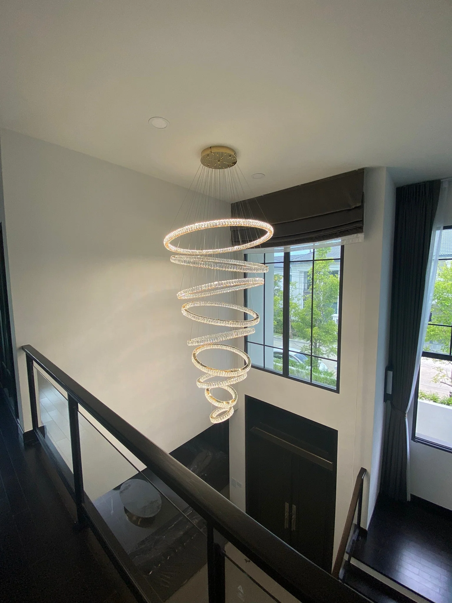 Modern Front Entryway Chandelier 3/4/5/6/7 Rings Crystal Gold/ Chrome Finish Ceiling Lamp - Image 21