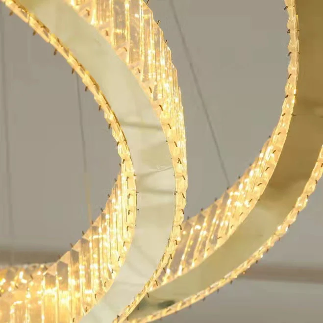 Modern Front Entryway Chandelier 3/4/5/6/7 Rings Crystal Gold/ Chrome Finish Ceiling Lamp - Image 27