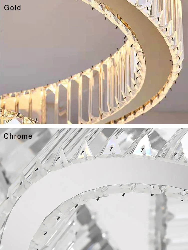 Modern Front Entryway Chandelier 3/4/5/6/7 Rings Crystal Gold/ Chrome Finish Ceiling Lamp - Image 29
