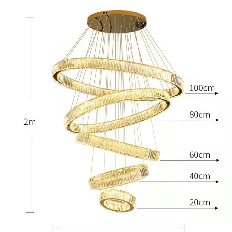 Modern Front Entryway Chandelier 3/4/5/6/7 Rings Crystal Gold/ Chrome Finish Ceiling Lamp - Image 31