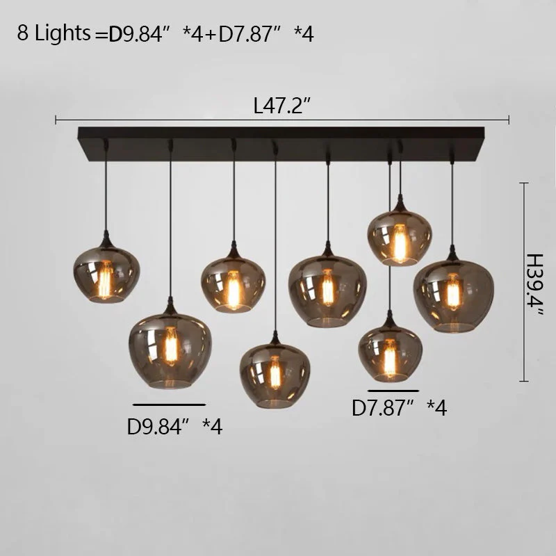 Modern Smoke Gray Glass Lamp Designer Chandelier for Cafe/Kitchen Island/Dining Room Style B - Image 14