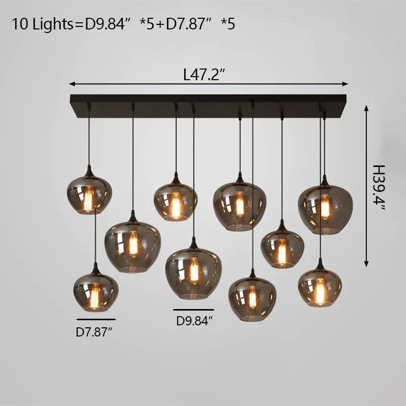 Modern Smoke Gray Glass Lamp Designer Chandelier for Cafe/Kitchen Island/Dining Room Style B - Image 15