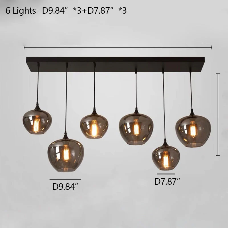 Modern Smoke Gray Glass Lamp Designer Chandelier for Cafe/Kitchen Island/Dining Room Style B - Image 16