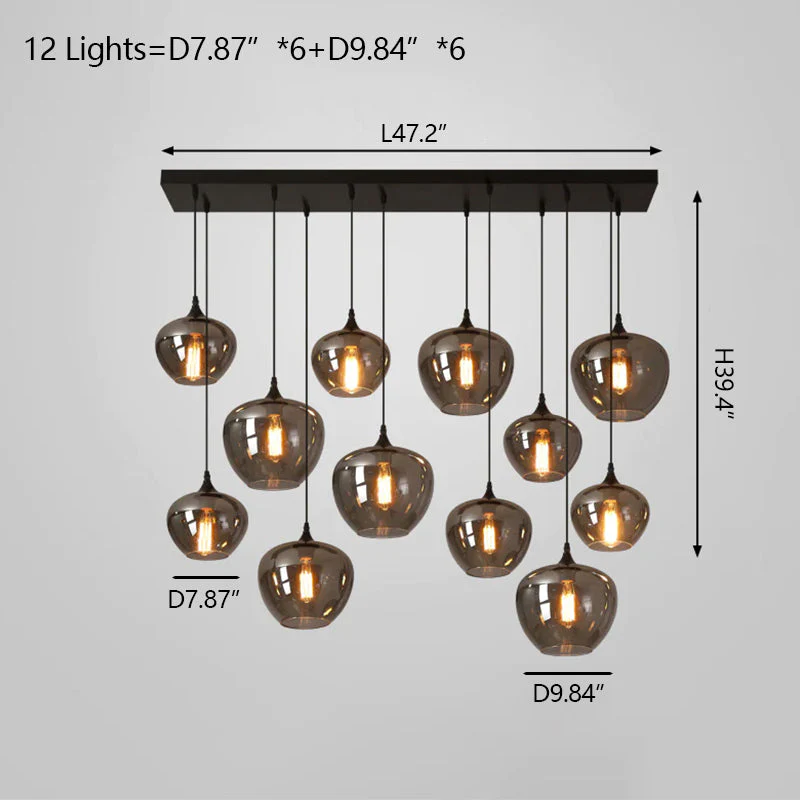 Modern Smoke Gray Glass Lamp Designer Chandelier for Cafe/Kitchen Island/Dining Room Style B - Image 17