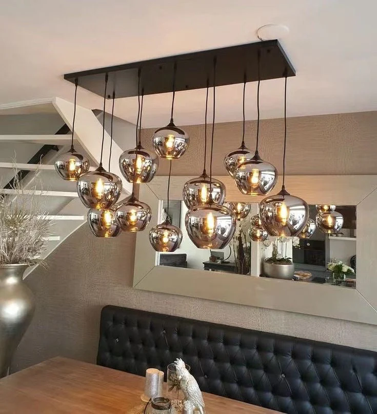 Modern Smoke Gray Glass Lamp Designer Chandelier for Cafe/Kitchen Island/Dining Room Style B - Image 2